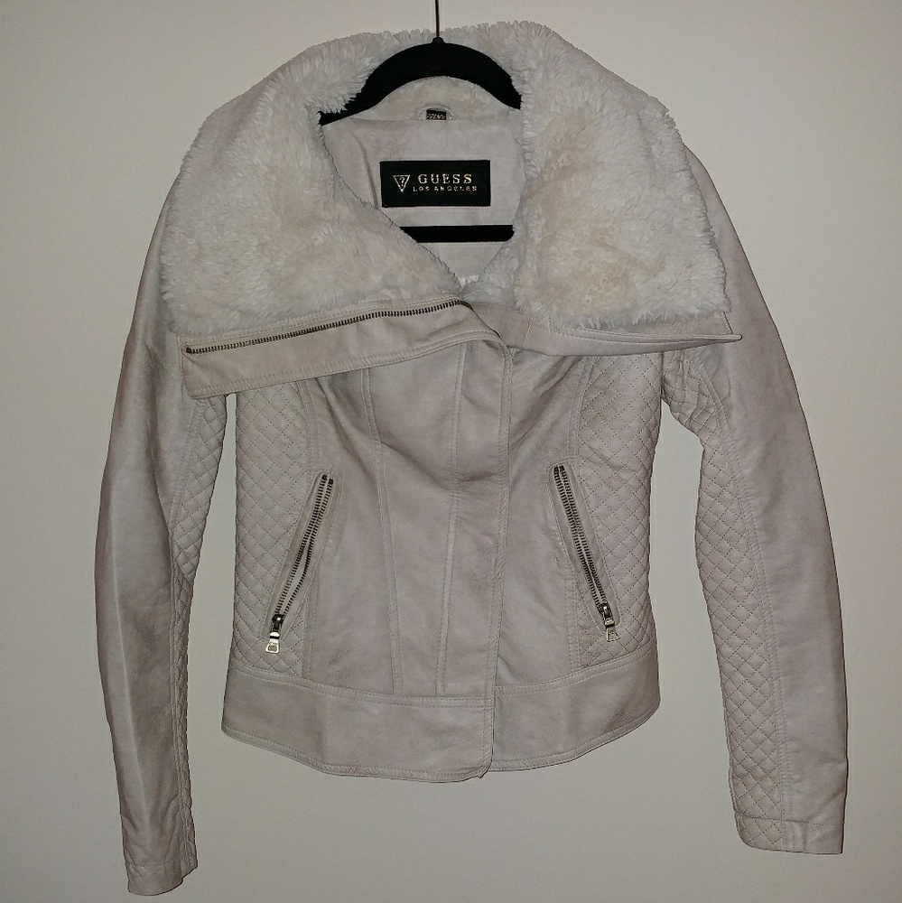 Super warm GUESS fur faux leather jacket